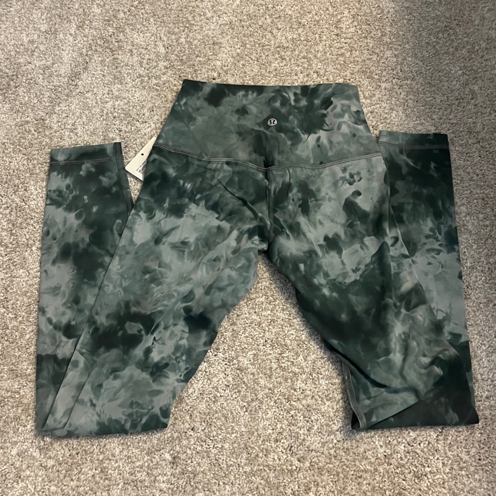 Lululemon Green Wunder Under HR Tight 28” Tie-Dye Leggings